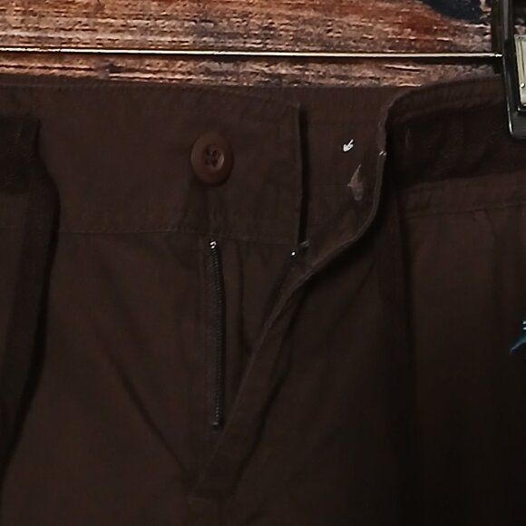 SO Vintage Cargo Pants 11 Brown Baggy Wide Leg Embroidered Beaded Convertible - Picture 9 of 11